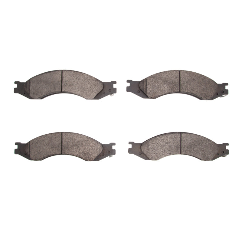 R1 Concepts GMC C4500 Topkick rear ceramic brake pads, OE type, shown in black with metal backing plates