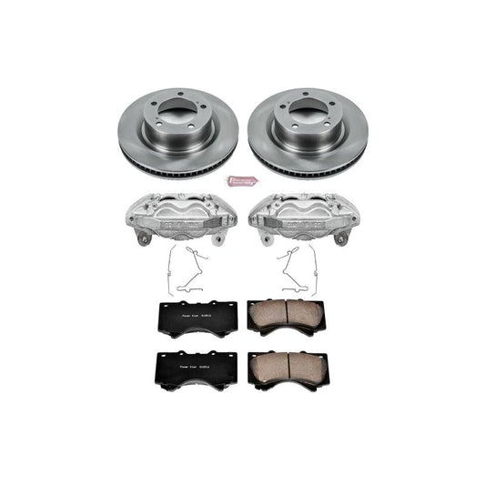 PowerStop OE front brake calipers for Toyota Tundra 2007-2015 with Autospecialty caliper kit and brake pads installed.