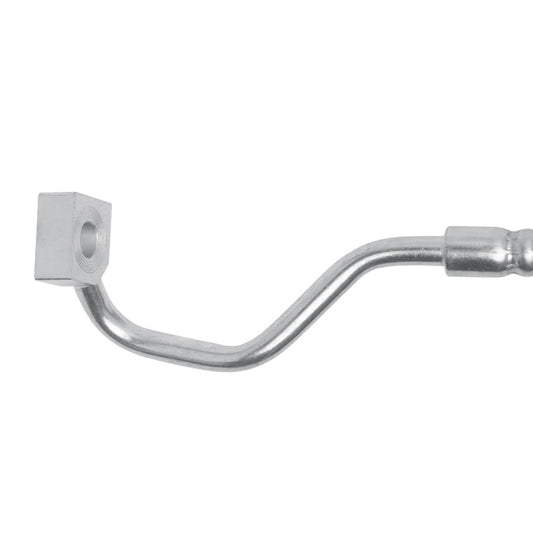 DFC Ford Mustang front-left brake hose from the brake line kit, showing the flexible rubber and metal fittings.