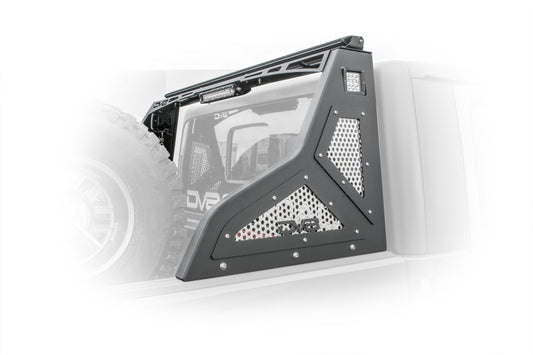 DV8 Offroad Jeep Gladiator chase rack mounted on a 2019+ model, sturdy bolt-on design for offroad durability.
