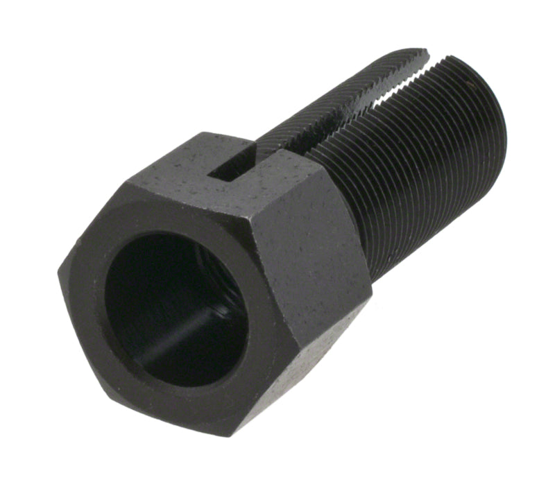 Moog Chrysler 300M tie rod end for steering and suspension, showing the black metal component with attached joints.
