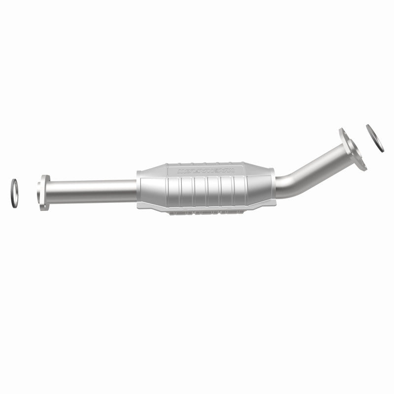 MagnaFlow direct fit catalytic converter for 2003-2004 Toyota Tundra V8 4.7L gas engine, shown with metal construction and inlet/outlet ports.