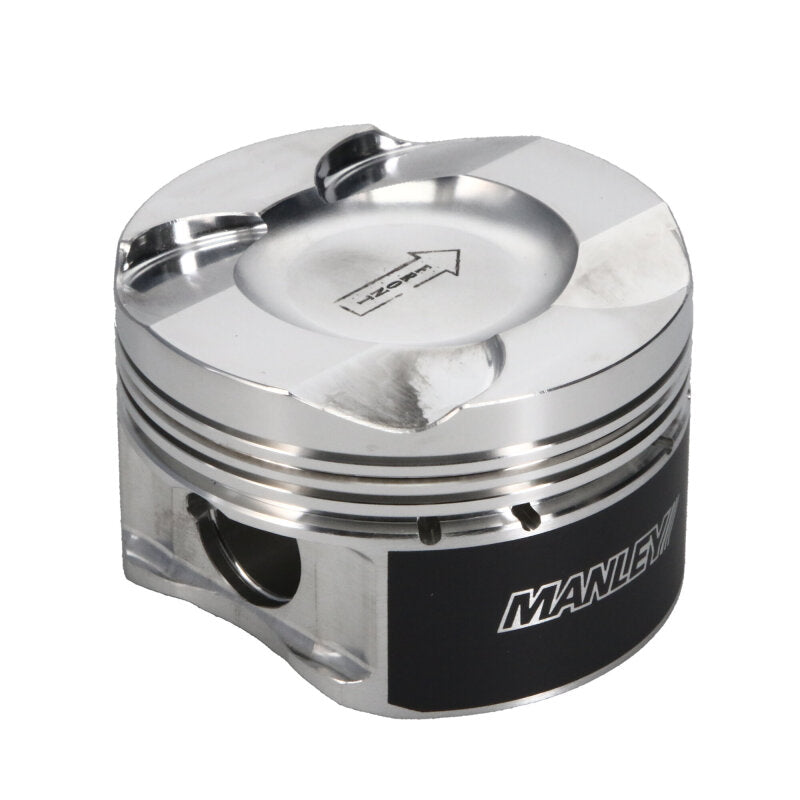 Manley Performance BMW N55/S55 37cc Platinum Series forged dish piston, single, with detailed machining visible.
