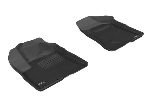 Black 3D MAXpider rubber floor mat for the first row of 2011-2013 Kia Sorento 7-seats, designed for all-weather protection.