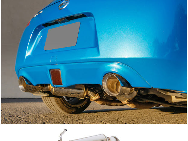 2009-2021 NISSAN 370Z Z34 STAINLESS STEEL AXLE BACK 4.5" DUAL TIPS EXHAUST (ANDOLIZED SILVER OR BURNT BLUE TIPS)