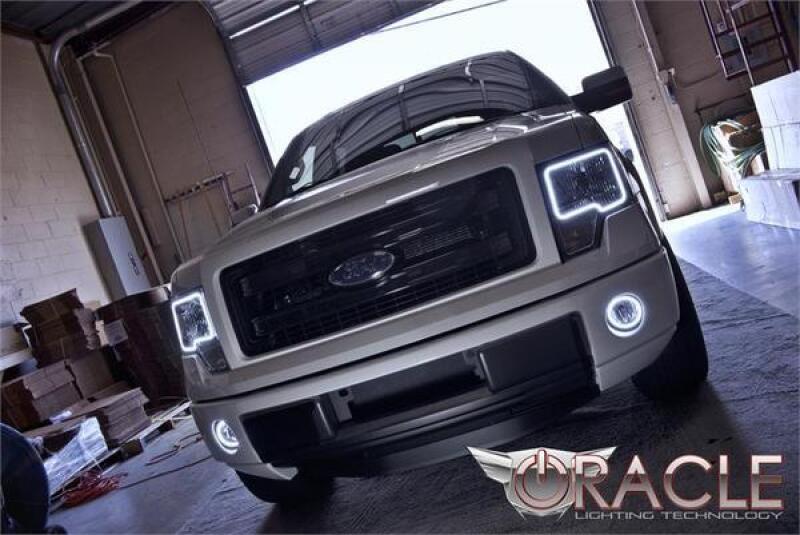 Oracle LED fog light halo kit for Ford F-150, green fog lights with halo rings, by ORACLE Lighting.