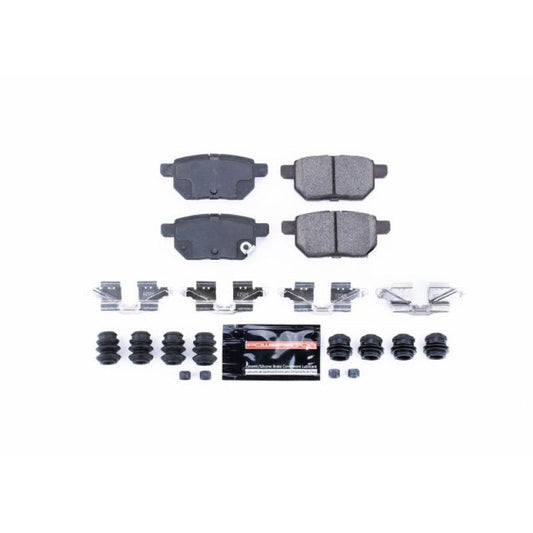 PowerStop Z23 Evolution Sport rear brake pads with hardware for 2009-2010 Pontiac Vibe, high-performance brake components.