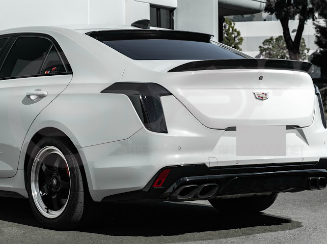 2020-Up Cadillac CT4 / CT4-V / CT4-V Blackwing | SDP Performance Style Carbon Fiber Rear Roof Top Window Spoiler Wing