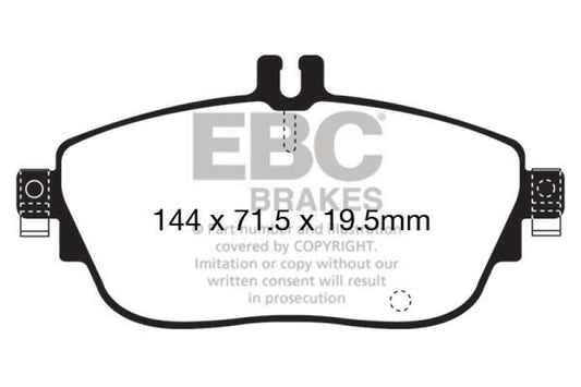 EBC 13+ Mercedes-Benz CLA250 2.0 Turbo Ultimax2 front brake pads, OE style, durable automotive brake components