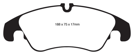 EBC Greenstuff front brake pads for Audi A6 2.0 Turbo, high-performance brake pads with green friction material.