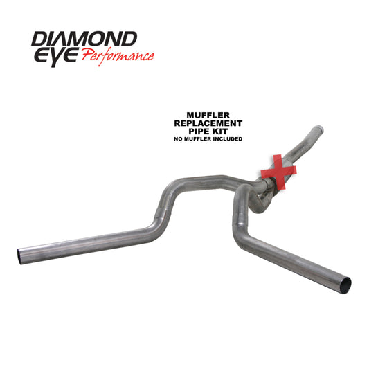 Diamond Eye Performance 4-inch catback exhaust pipe for 2006-2007.5 Chevy/GMC 6.6L 2500/3500 dual stainless steel replacement pipe