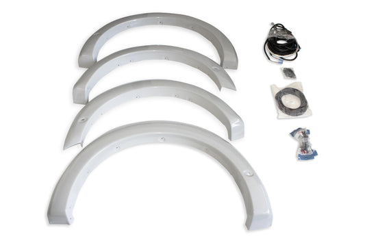 Roush 18-24 Ford F-150 primed fender flare kit showing close-up of molded, durable fender flares for truck enhancement