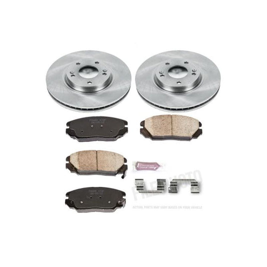 PowerStop OE front brake kit for Hyundai Sonata 2006-2010, including brake pads and rotors for reliable stopping performance.