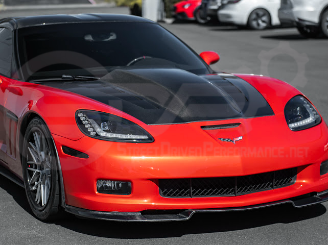2005-2013 C6 Corvette - 427 /Grand Sport / Z06 / ZR1 | ZRA1 Style Front Splitter Lip Ground Effects (Carbon Fiber or Primer Black)