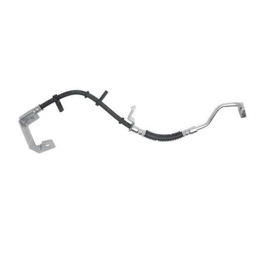 DFC Ford Mustang front right brake hose from the brake line kit, showing the durable rubber and metal fittings.