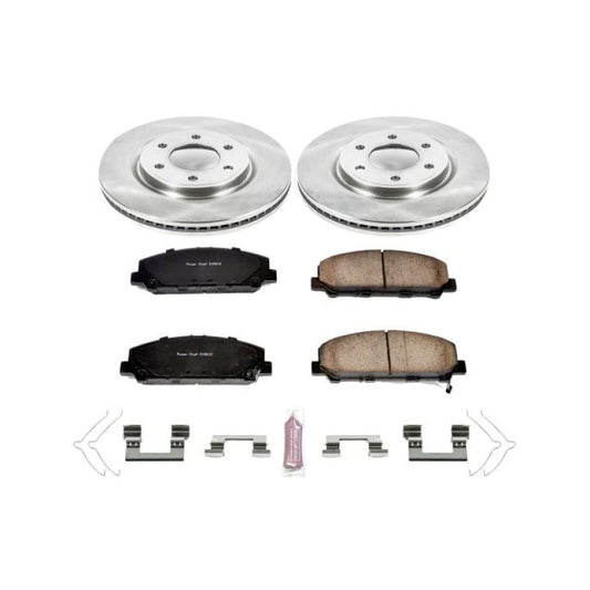 PowerStop OE front brake kit for 2011-2013 Infiniti QX56, includes brake rotors and pads with automotive specialty design