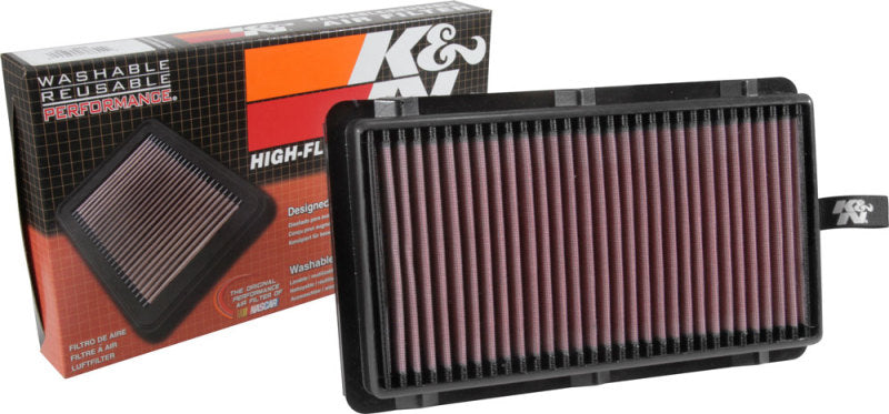 K&N Engineering drop-in air filter for Kia Sorrento III 2.2L diesel engine, replacement engine air filter with pleated design.