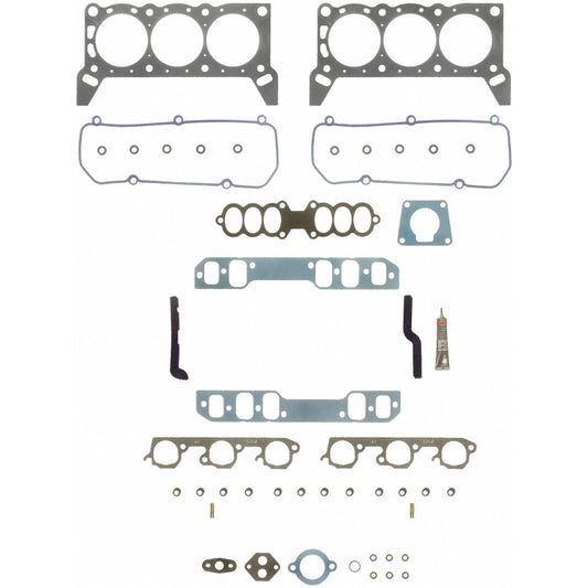 Fel-Pro Mercury Cougar HS 8857 PT-6 PermaTorque engine cylinder head gasket set, showing multiple gaskets and components laid out.