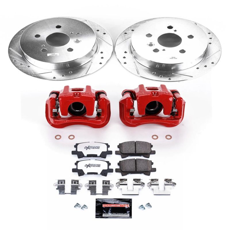Power Stop Toyota Highlander rear Z36 truck and tow brake kit with calipers, designed for enhanced performance and stopping power.