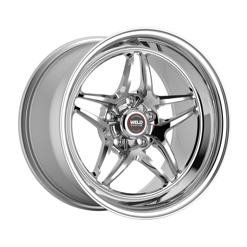 Weld S81 forged wheel with polished center and shell, 18x5 inches, 5x112 bolt pattern, 2.1 BS, 3.18 HB, non-BL finish