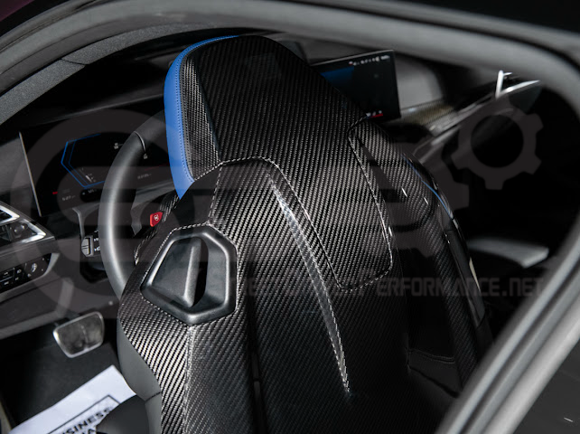 2021+ BMW G87 G80 G82/G83 M2 M3 M4 | DRY CARBON FIBER TAPE-ON FULL SEAT BACK HEADREST COVER PAIR
