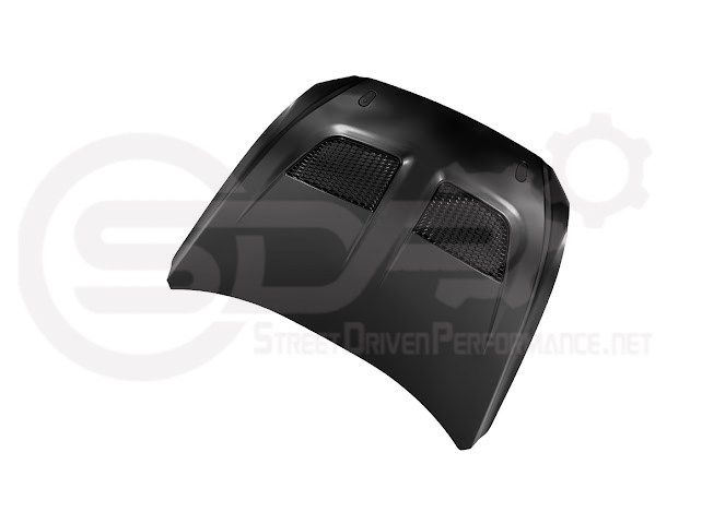 2018-2023 FORD MUSTANG S550 | GTD STYLE ALUMINUM FRONT AIR VENTED HOOD