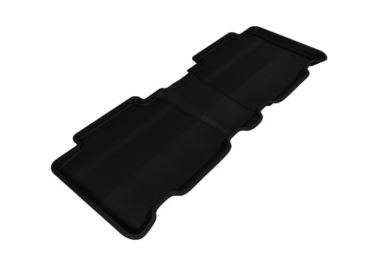 Black 3D MAXpider rubber floor mats for the second row of 2013-2018 Toyota RAV4, designed for durable protection and easy cleaning.