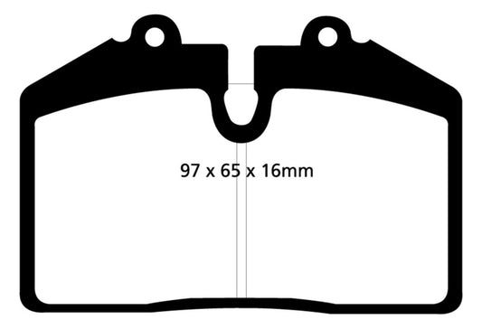 EBC performance red brake pads for Porsche 911 (964) 3.6 Carrera RS America, front brake pads with redstuff coating