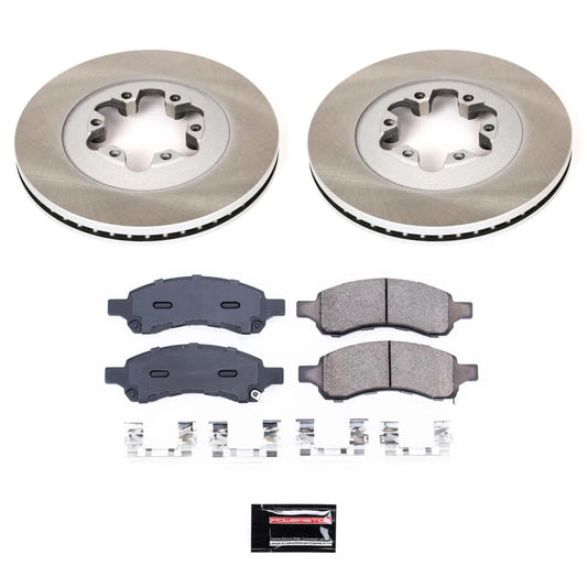 PowerStop front semi-coated brake rotor kit for GMC Canyon 2009-2012, Performance Blank brake components, automotive brake system parts