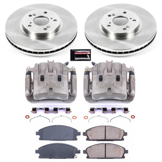PowerStop OE brake kit with front calipers for 2003-2006 Acura MDX, including brake rotors and hardware.