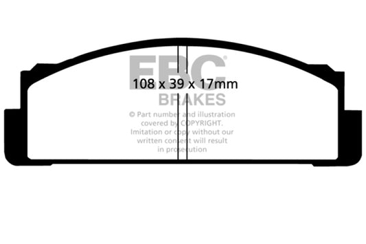 EBC Greenstuff front brake pads for Fiat 124 1.6, high-performance brake pads with green friction material for improved stopping power.