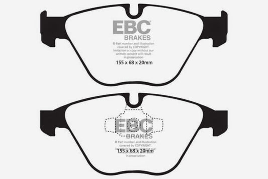EBC Ultimax2 front brake pads for BMW X1 2.0 Turbo (28i), OE type, shown with new brake pad components.