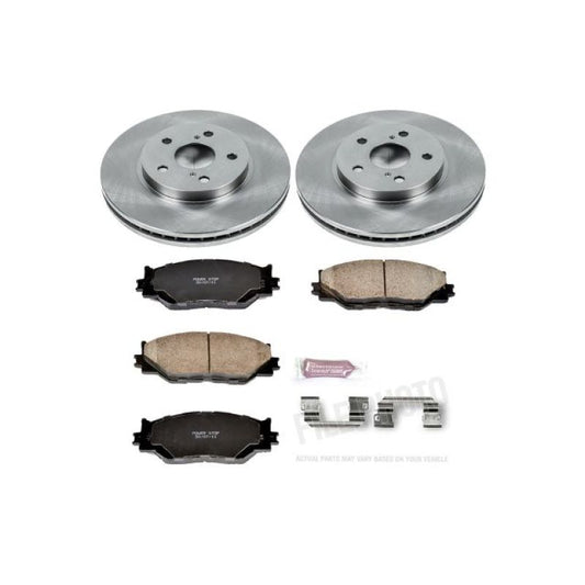 PowerStop OE brake kit for Lexus IS250 front, includes brake rotors and pads, designed for reliable stopping power.