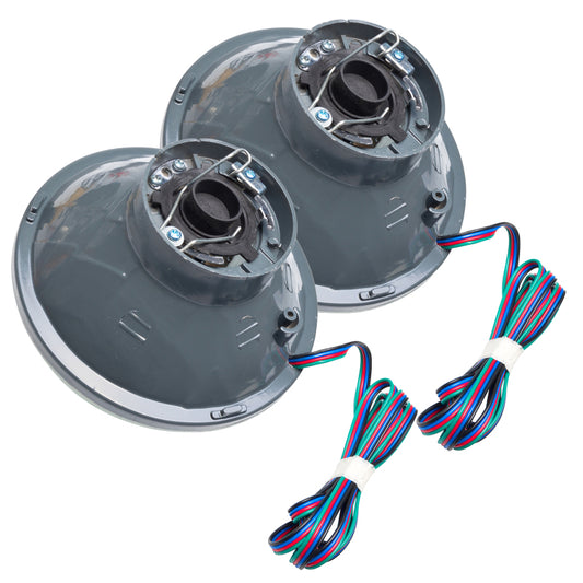 Oracle Lighting Jeep Wrangler TJ 97-06 Headlights with ColorSHIFT SMD HL, without controller, featuring vibrant LED illumination.