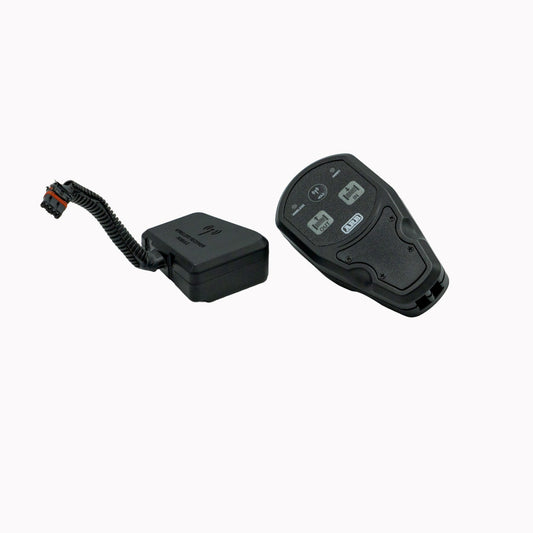 ARB 2.4GHz wireless winch remote hand control and receiver kit with ergonomic design for easy operation.