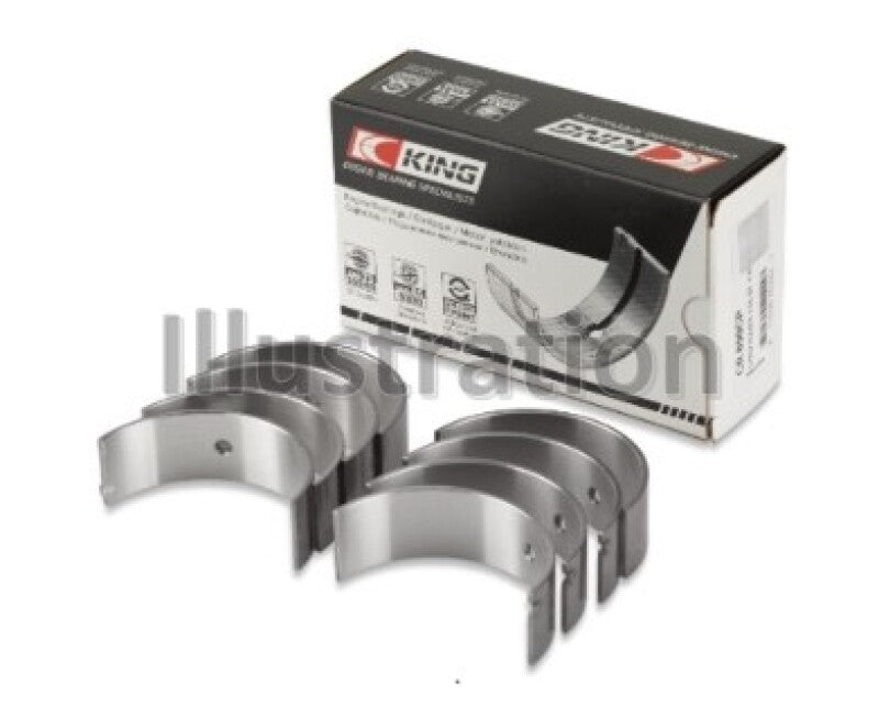 King Engine Bearings Nissan HR15/16DE connecting rod bearing set with +0.75mm size, showing detailed metal components.