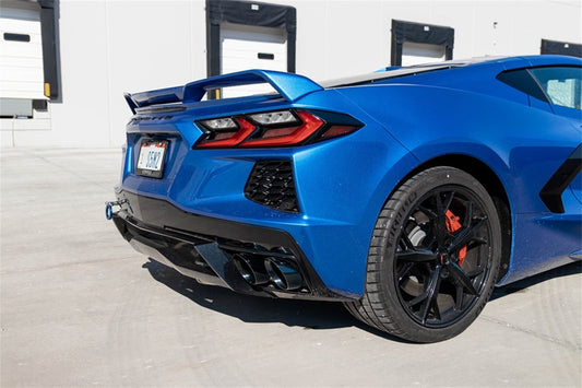 Black PVD Corsa 20-26 Corvette C8 catback exhaust with 4.5-inch Pro-Series tips, factory NPP compatible, by CORSA Performance