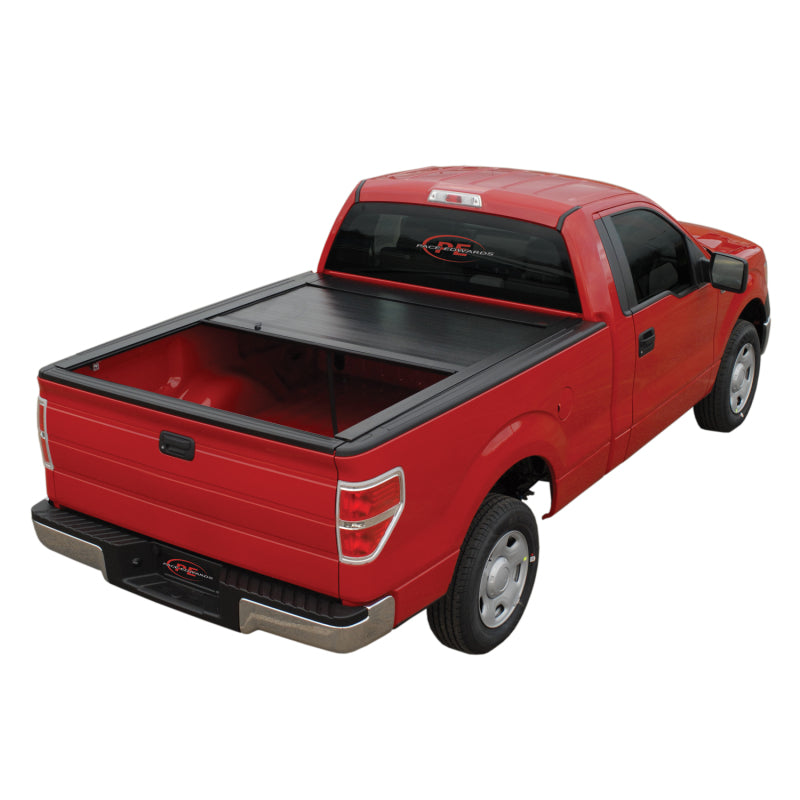 Pace Edwards JackRabbit retractable bed cover kit on 2017 Ford F-Series Super Duty with 6ft 9in standard rails, full metal construction.