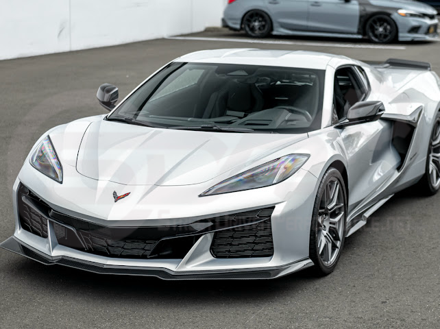 2023-UP CORVETTE C8 Z06 | Z07 STYLE EXTENDED ONE-PIECE FRONT LIP SPLITTER GROUND EFFECTS