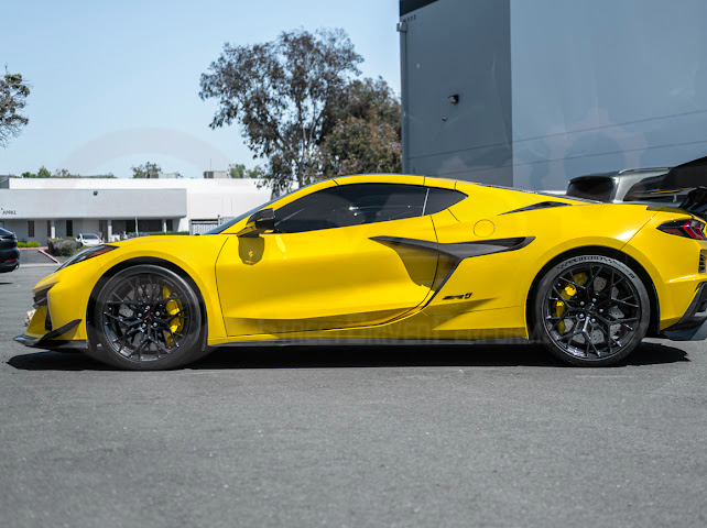 2023-UP CORVETTE C8 E-RAY, Z06, & ZR1 | FACTORY EXTENDED XL VERSION 2 FRONT & REAR MUD FLAPS SPLASH GUARD PAIR