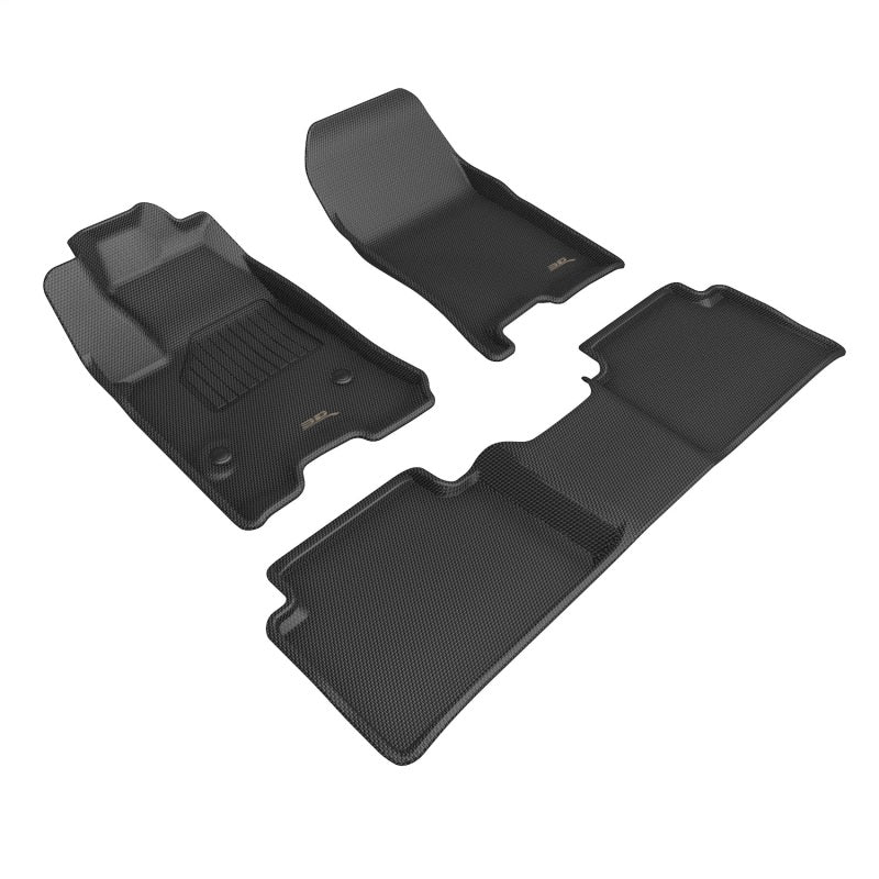 3D MAXpider black rubber floor mats set for GMC Canyon 23-26, full set with textured surface for vehicle interior protection.