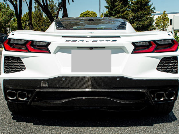 2020+ CHEVROLET CORVETTE C8 STINGRAY & Z51 | CARBON FIBER REAR GRILL TRIM COVER PAIR