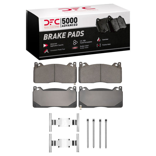 DFC 16-20 Ford Mustang front OE brake pads and hardware kit with low metallic friction material for enhanced braking performance.