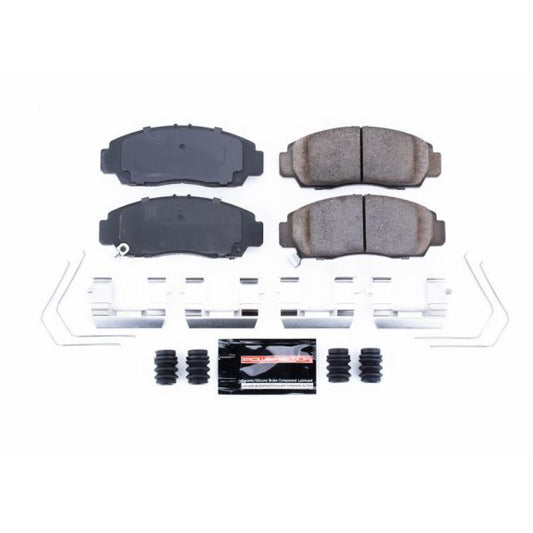 PowerStop Z23 Evolution Sport front brake pads with hardware for Acura TSX 2011-2014, high-performance brake component