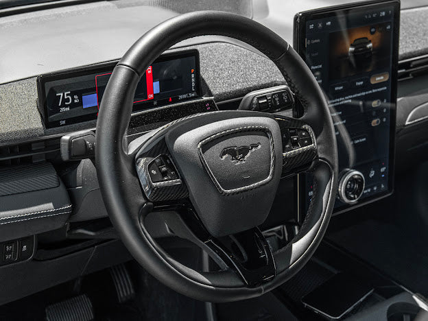 2021-Up Ford Mustang Mach-E |INTERIOR Carbon Fiber Steering Wheel Center Trim