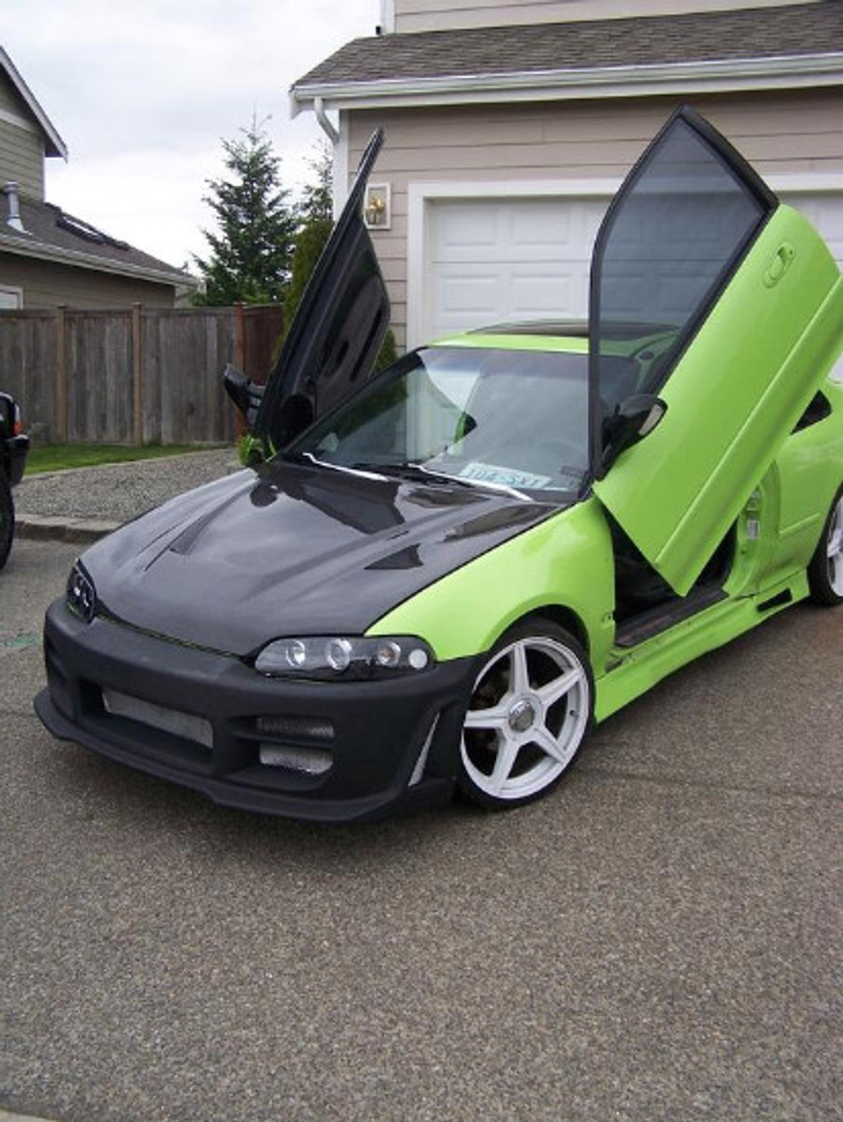 AC215HCI - Advan Intruder Design 1992-1995 Honda Civic Coupe/ HB Carbon Fiber Hood