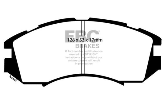 EBC Ultimax2 front brake pads for 92-96 Subaru Impreza 1.8 2WD, OE style, with visible brake pad design.