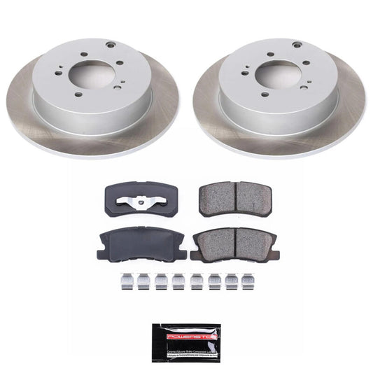 PowerStop rear semi-coated brake rotor kit for Mitsubishi Outlander 2007-2013, performance brake kit with blank rotors