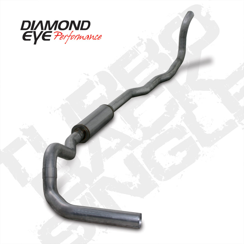Diamond Eye Performance Turbo Back exhaust kit for 1989-1993 Dodge 5.9L Cummins 2500/3500, no muffler, stainless steel finish.
