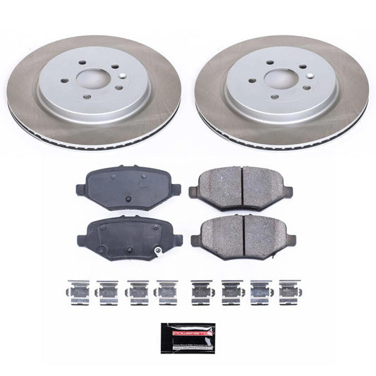 PowerStop rear semi-coated rotor kit for 2013-2019 Lincoln MKT, performance brake components with vented design